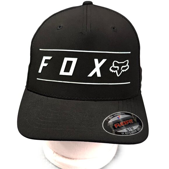 FOX Racing Absolute Flexfit Baseball White Logo Hat/Cap Black S/M NWOT MOTOX BMX - Picture 1 of 9